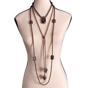 HEIDI DAUS SMOKY,  ART DECO STYLE 3 NECKLACES SET, NEW IN BOX